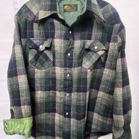 Kmart SNAPPED on this one👏🏼 Vintage Flannel Large Men’s Pearl Button Plaid - Picture 1 of 8